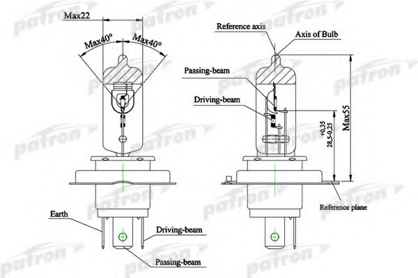 PATRON PLH4-60/55 Bulb, spotlight